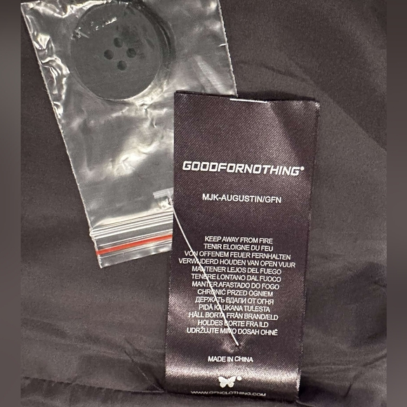 NWOT GOODFORNOTHING Plaid Coat - US 2XL, Black/White - Picture 4 of 4